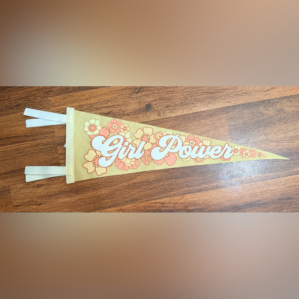 Girl Power Floral Wall Pennant